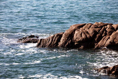 山东青岛第三海水浴场海滨海岸海滩海天景观