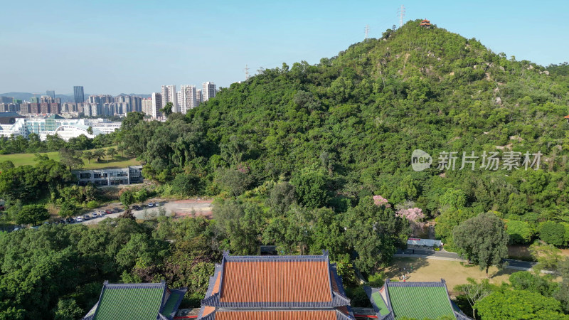 航拍广东珠海圆明新园