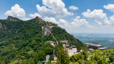 湖北武汉黄陂木兰山景区多角度航拍