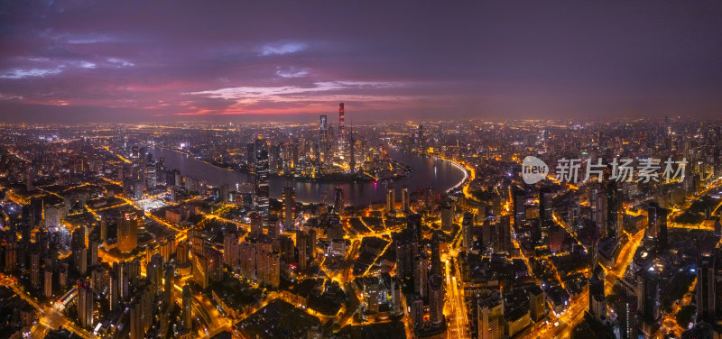 上海日出航拍全景