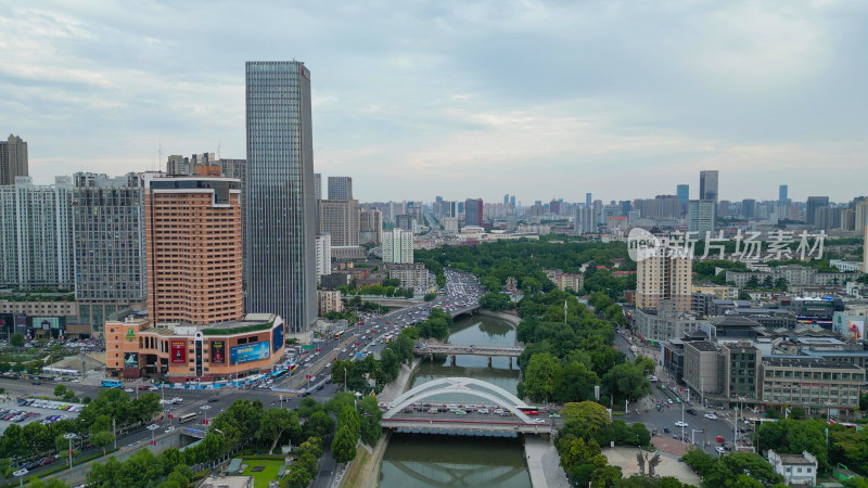 航拍合肥老城区合肥大东门