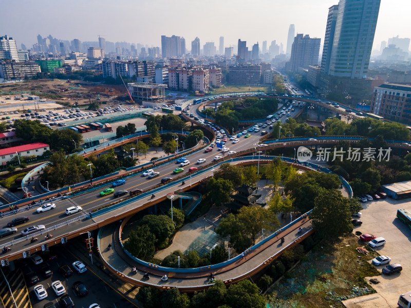 江西南昌城市风光地标建筑航拍图