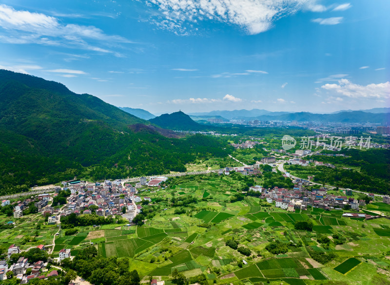 航拍天台县城市风貌