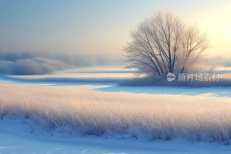 冬天风景大雪背景天空