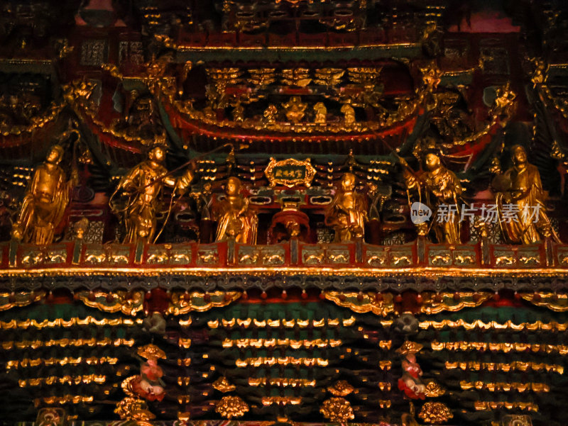 山西隰县千佛庵小西天的佛教塑像