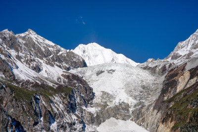 四川甘孜海螺沟景区看到的贡嘎等众多雪山