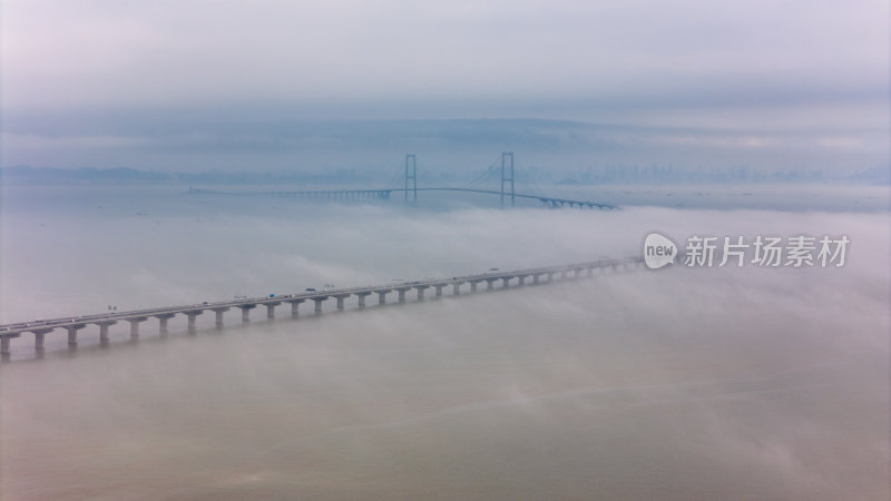 低空平流雾下的深中通道