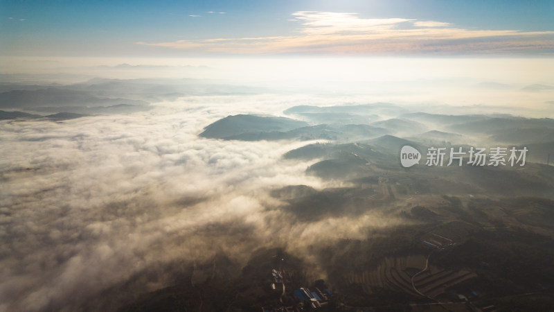 航拍山川清晨云海云雾风景