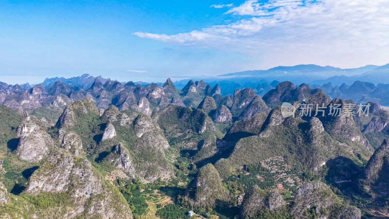 广西桂林山水风光航拍图