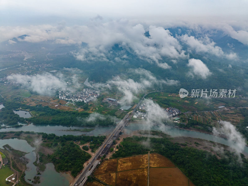 航拍浙江省温州市永嘉县楠溪江自然风光