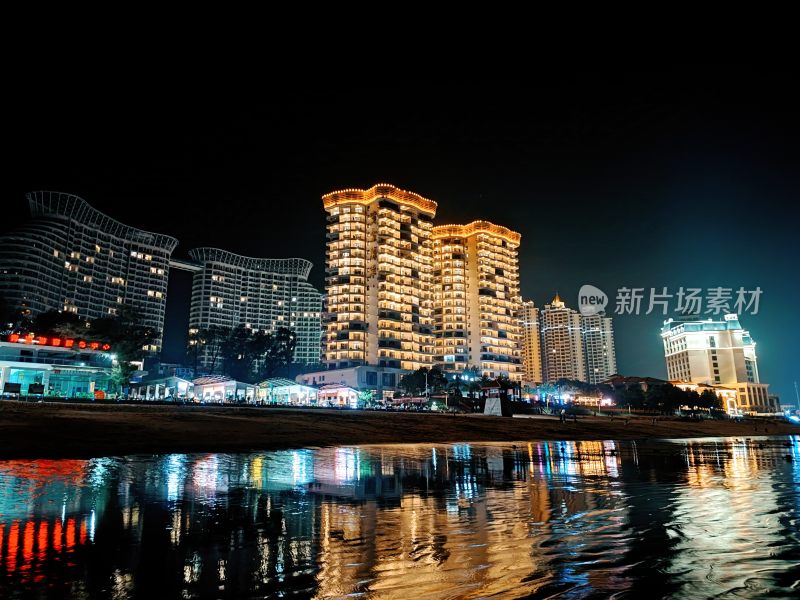 汕头南澳岛青澳湾夜景黄金海岸