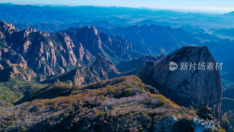 秦皇岛祖山壮丽山景航拍俯瞰绵延群山