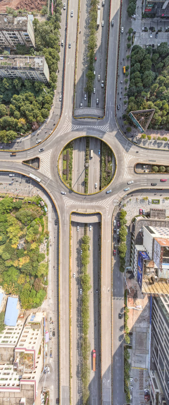 衡阳城市交通全景图俯拍