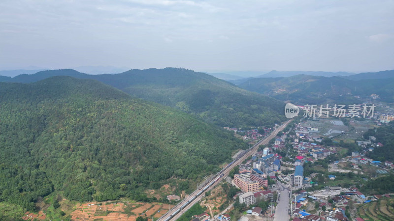 航拍湖南怀化鹤城区城市清晨风光