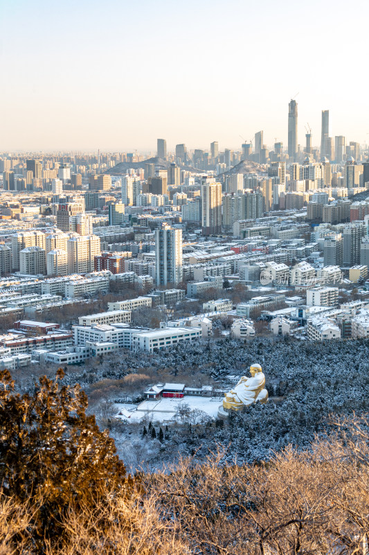 济南千佛山看济南城市建筑景观