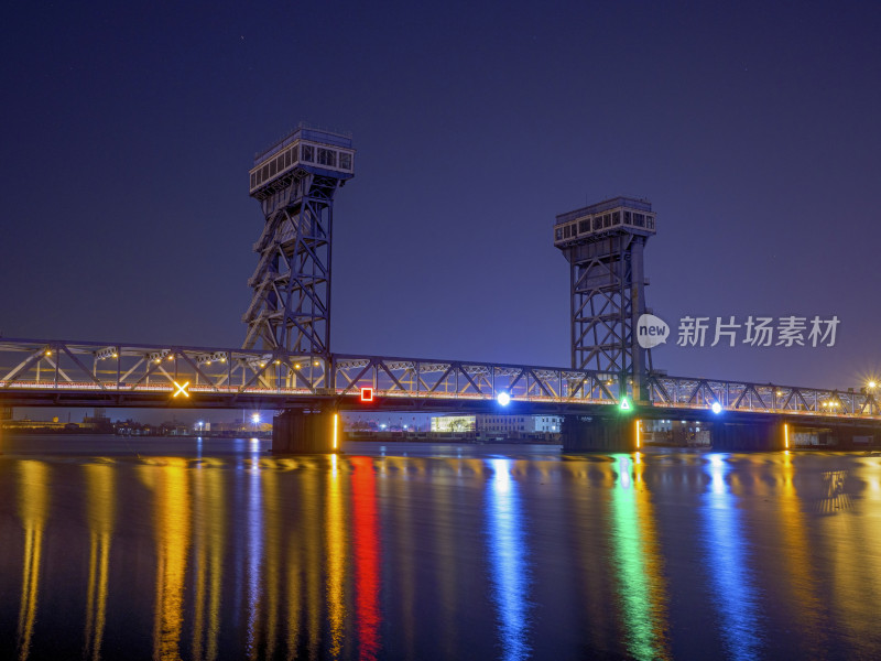 天津海河海门大桥夜景