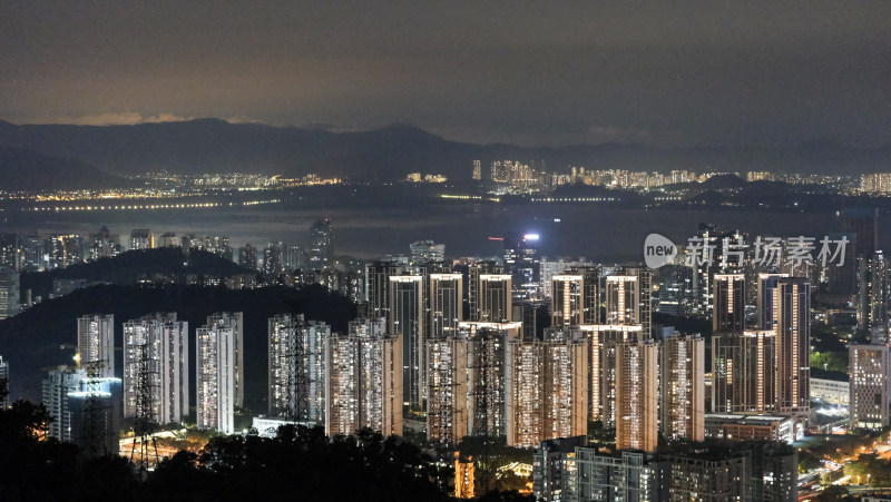 城市夜景鸟瞰全景