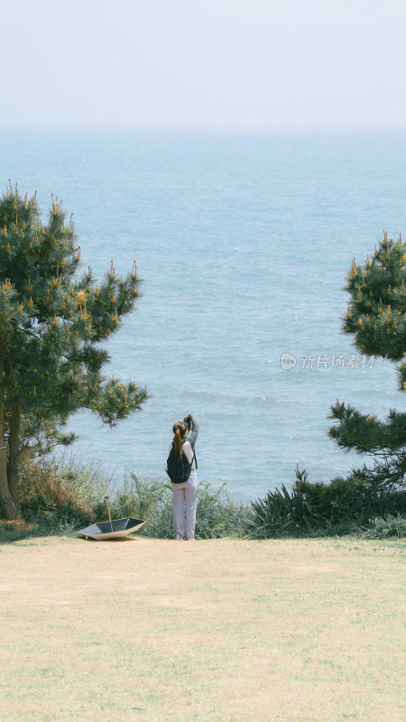 青岛海边公园小清新场景