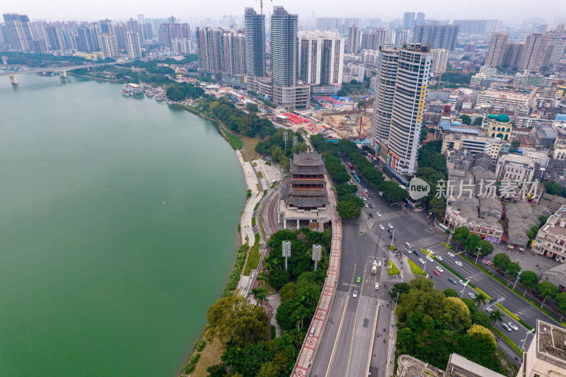 广西南宁城市风光航拍图