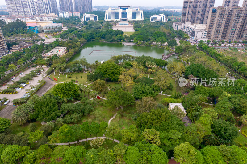 广西钦州城市风光航拍图