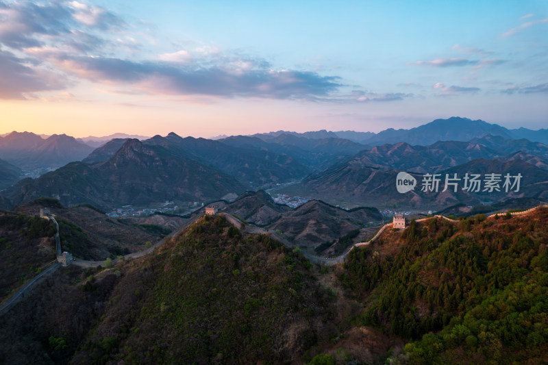 天津蓟州黄崖关长城旅游景区自然风光航拍