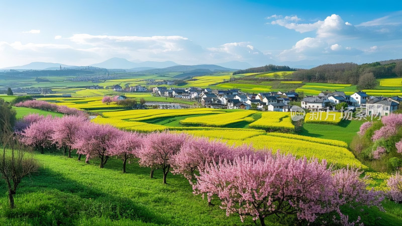 春暖花开美丽乡村 大场景