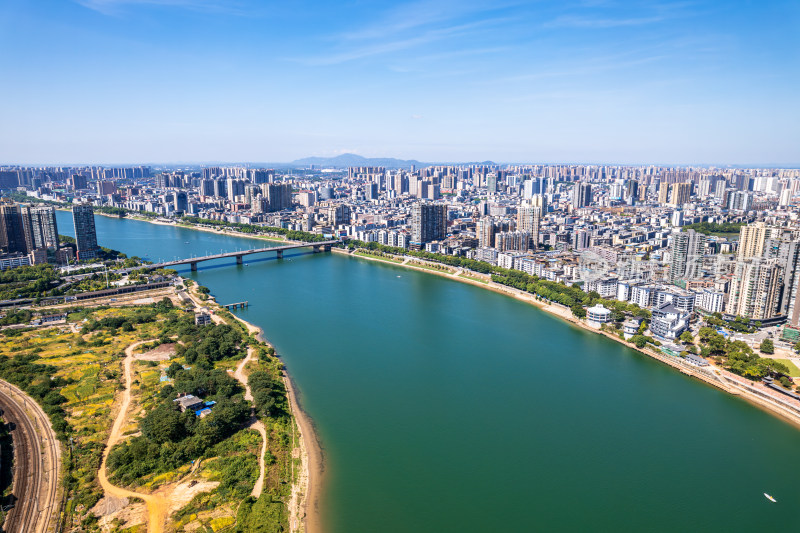 湖南衡阳城市夏天航拍风光