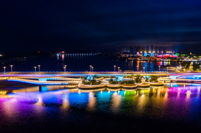 海南海花岛夜景航拍