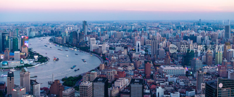 航拍上海现代都市摩天大楼陆家嘴外滩夜景