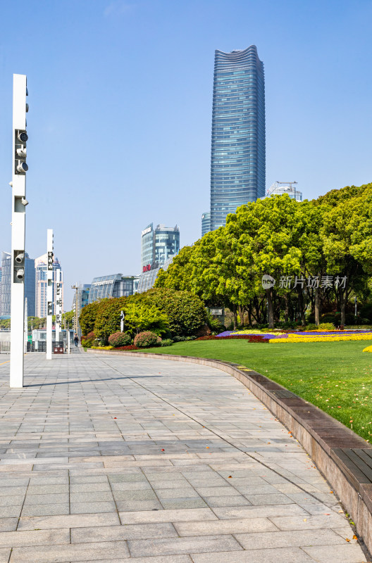 上海虹口北外滩滨江绿地城市建筑景观