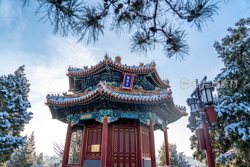 北京景山公园雪景