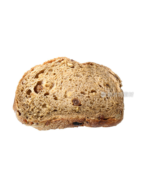 一片早餐面包的白底图