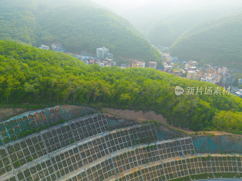 航拍景洪市郊外的山脉自然风光