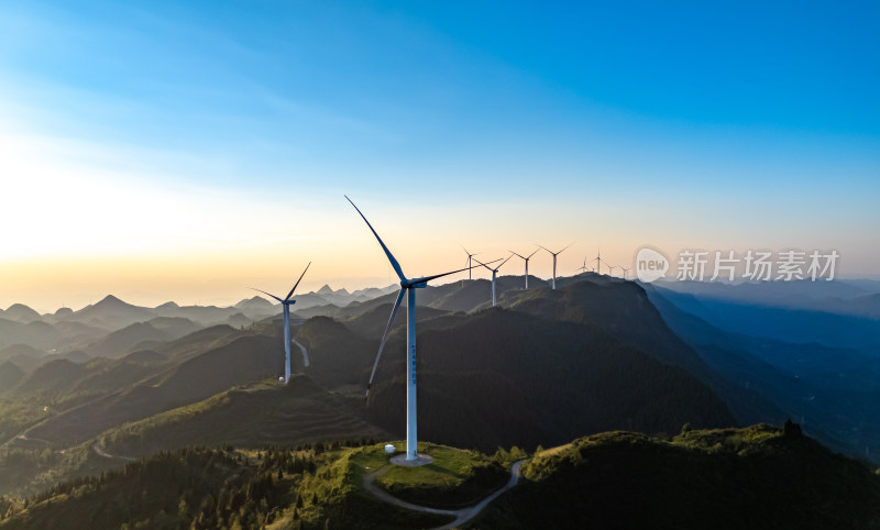 绿色能源风能发电喀斯特地貌