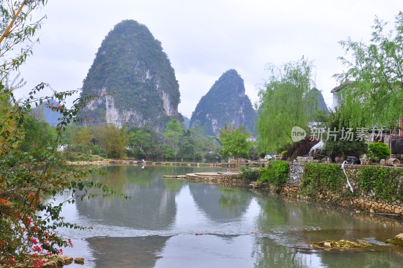 靖西旧州绝美山水倒影风景如画