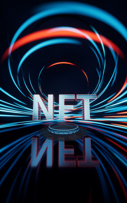 NFT与流光特效背景3D渲染