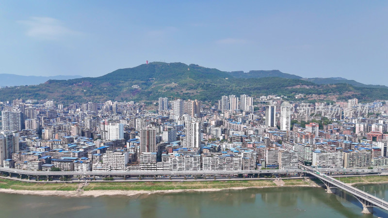 航拍四川达州建设达州大景摄影图