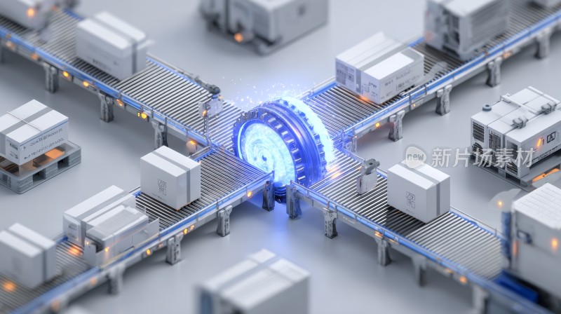 3d模型自动化仓储分拣中心