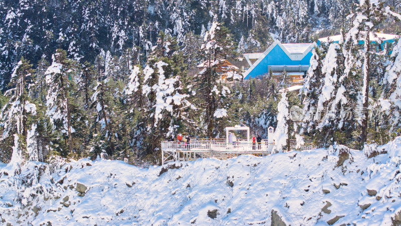 四川西部甘孜州海螺沟景区美丽雪后风光