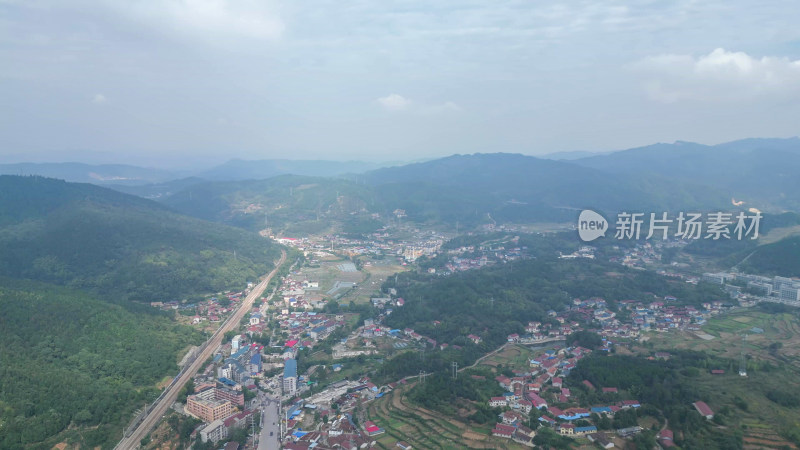 航拍湖南怀化鹤城区城市清晨风光