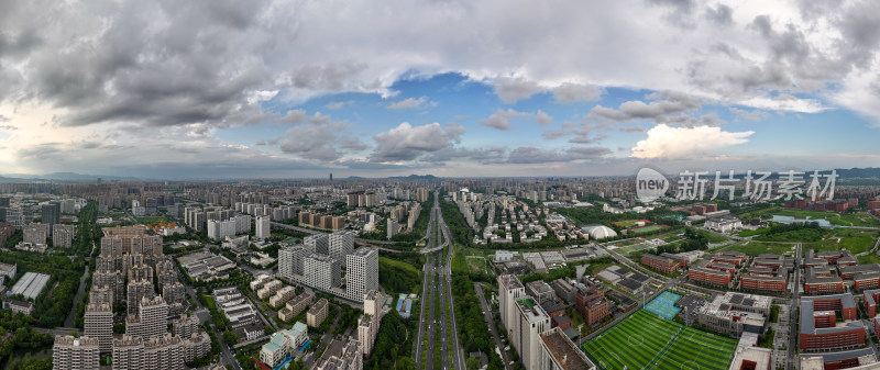 中国杭州留石高架路繁忙城市全景图