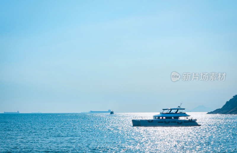 香港赤柱海湾港口海上游轮游船