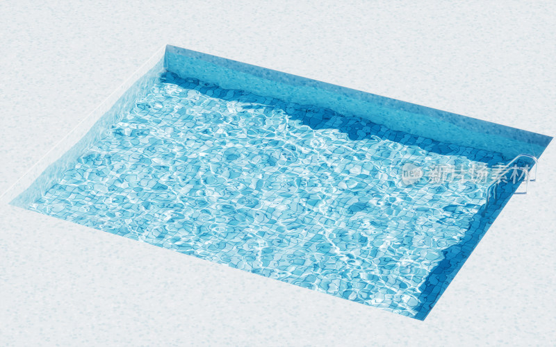 户外游泳池与水面3D渲染
