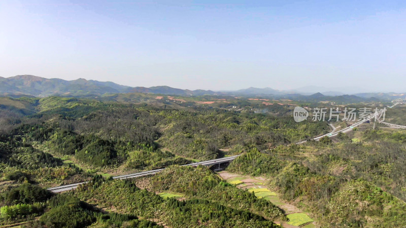 湖南丘陵山川森林航拍