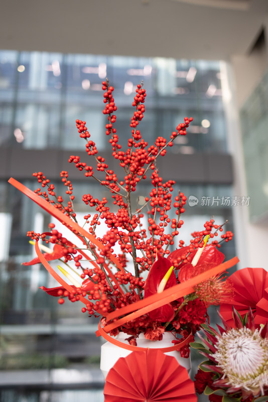 春节的红色新年装饰