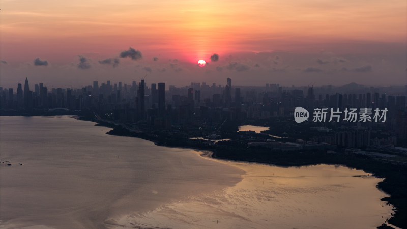 深圳湾公园日落晚霞