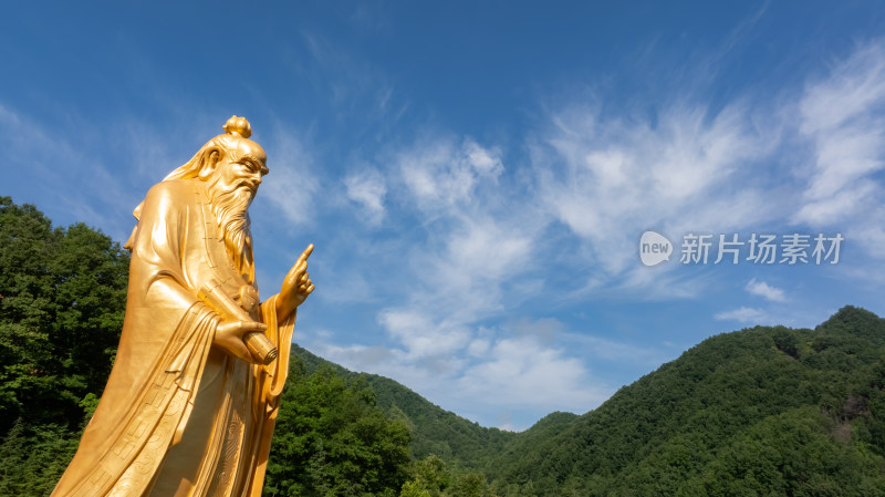 洛阳老君山景区老子雕像航拍