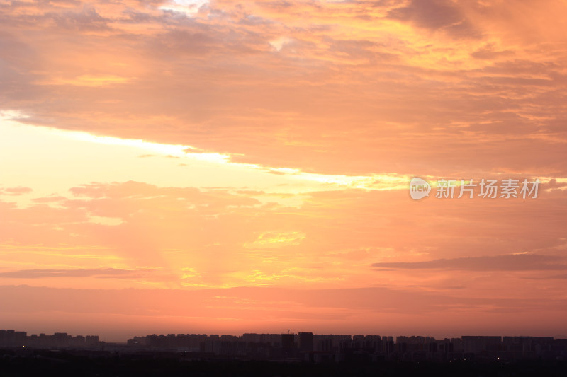 四川成都早晨日出时分