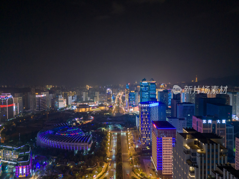 青海西宁海湖新区海湖广场夜景