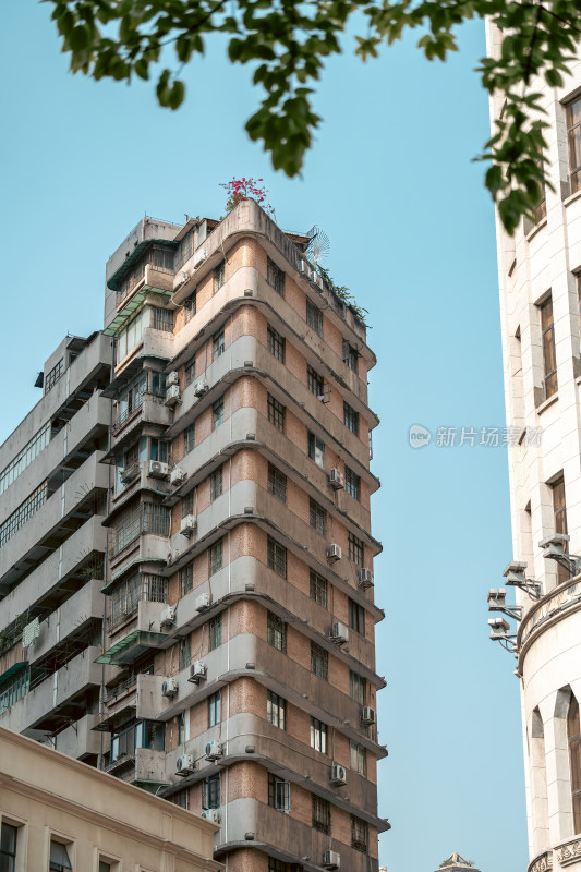 广东广州沙面老街欧式建筑群阳光晴天老建筑